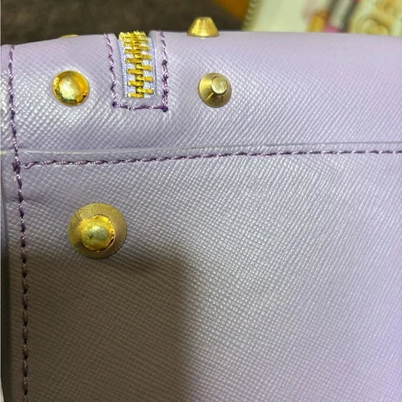 Versace Purple Versus Gold Studded Handbag w Detachable Strap Authenticated - Picture 10 of 10